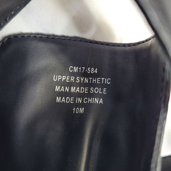 DOLLS KILL‎ Current Mood black vegan strappy barcode rare 6" platform heels 10 - Picture 4 of 12